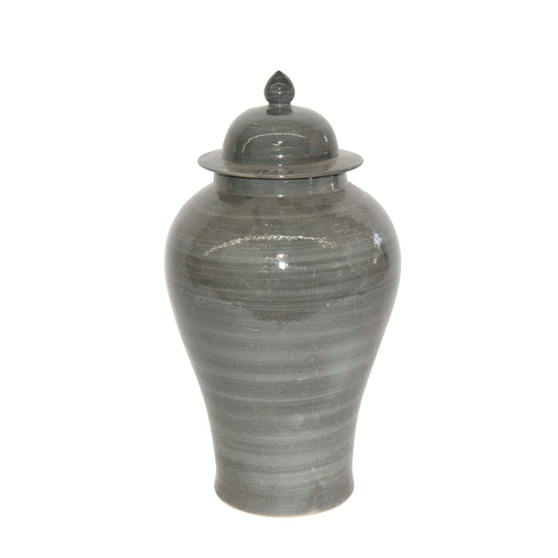 Handmade Jar, Gray, 20" H x 11" W x 11" D