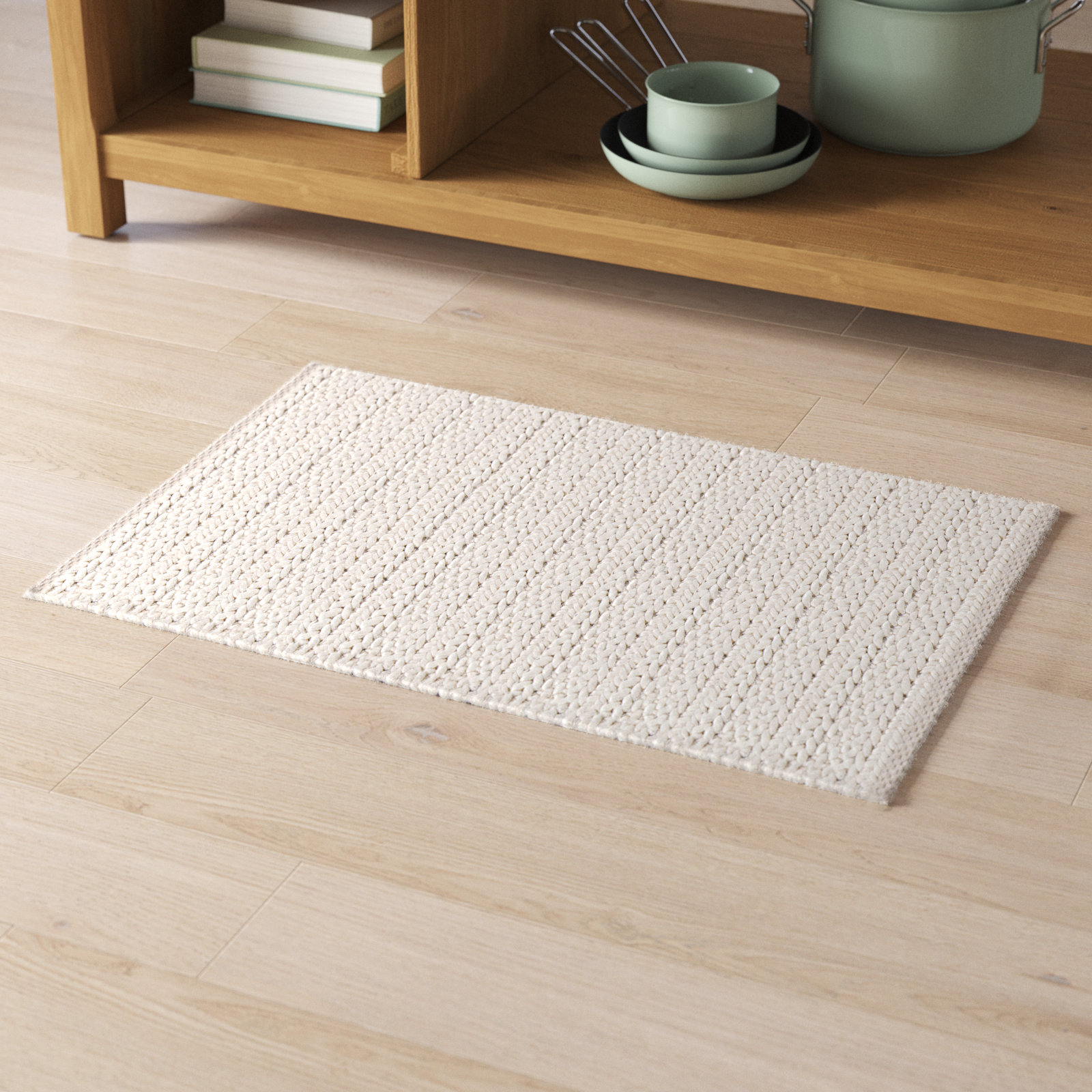Kells Ivory Hand-Woven Geometric Jute Rug, Rectangle 2' x 3'