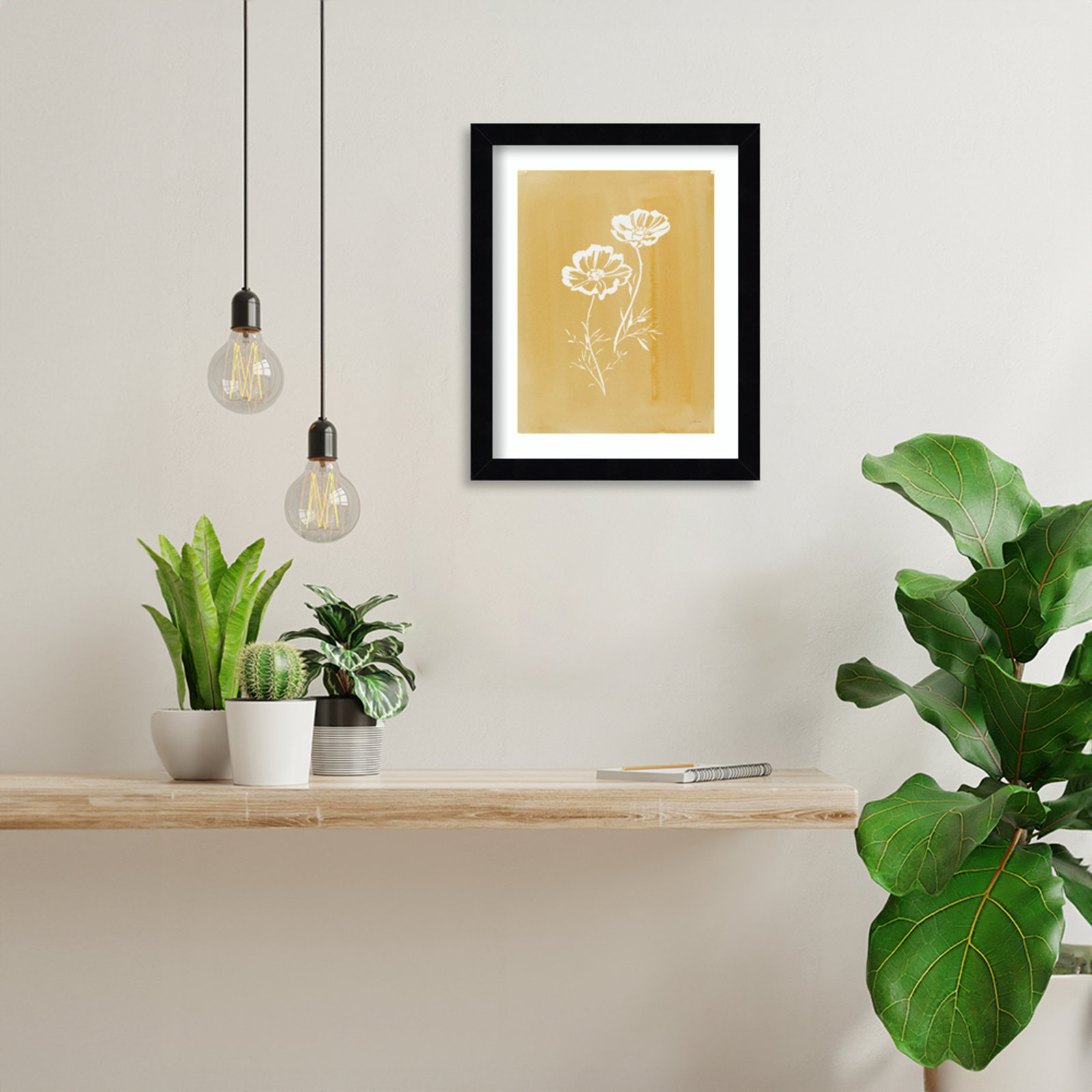 Cottage Wildflowers I by Katrina Pete Wood Framed Wall Art Print, Black, 13" H x 11" W