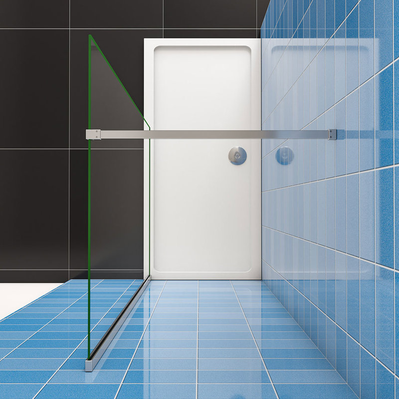 Gerhart 1000x1900mm Chrome walk in Shower Enclosure Screen Easy Clean Glass Cubicle