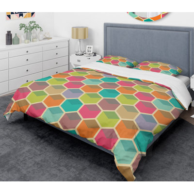 Modern & Contemporary Polyester Twill Geometric Shapes Duvet Cover