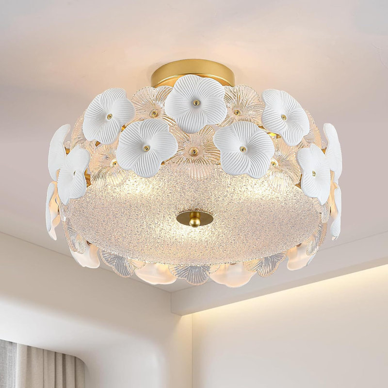 Plafonnier semi-encastré 20 po, Clear, 5 Lights