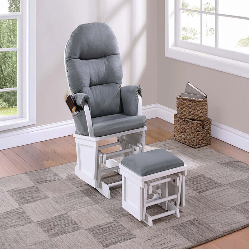 Chaise avec repose-pieds rembourré en microfibre