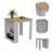 Elkins 3-Drawer Kitchen Island White and Pine-1346763194