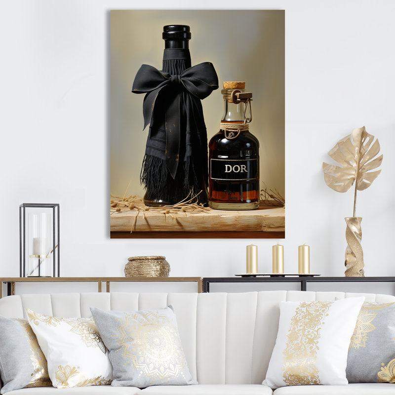 «Chic Noir Perfume Deep Grace - Dior», art mural, Toile tendue, H 44 po x l 34 po x P 1,5 po