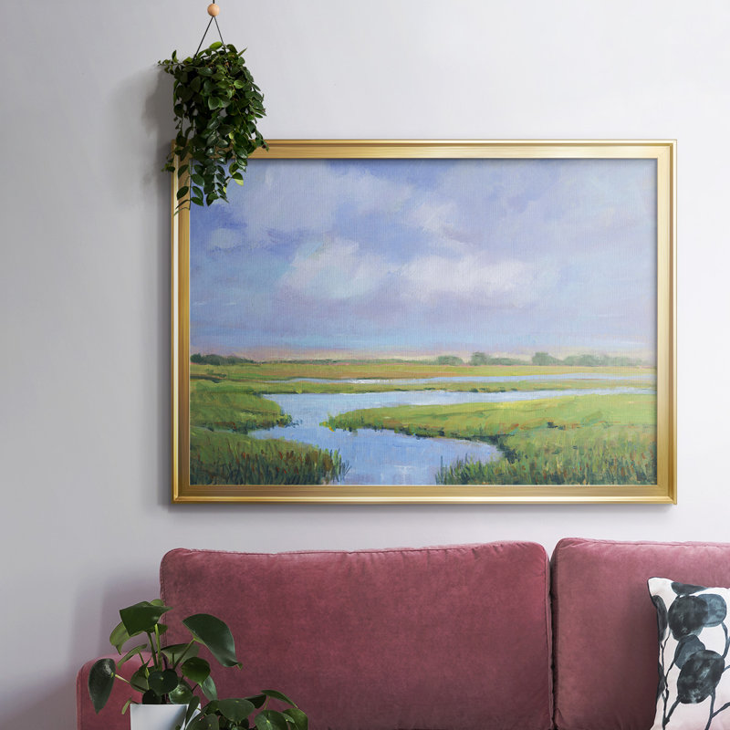 Summer Marsh II, reproduction d'art sur toile, H 14 po x l 20 po x P 1,5 po, Or
