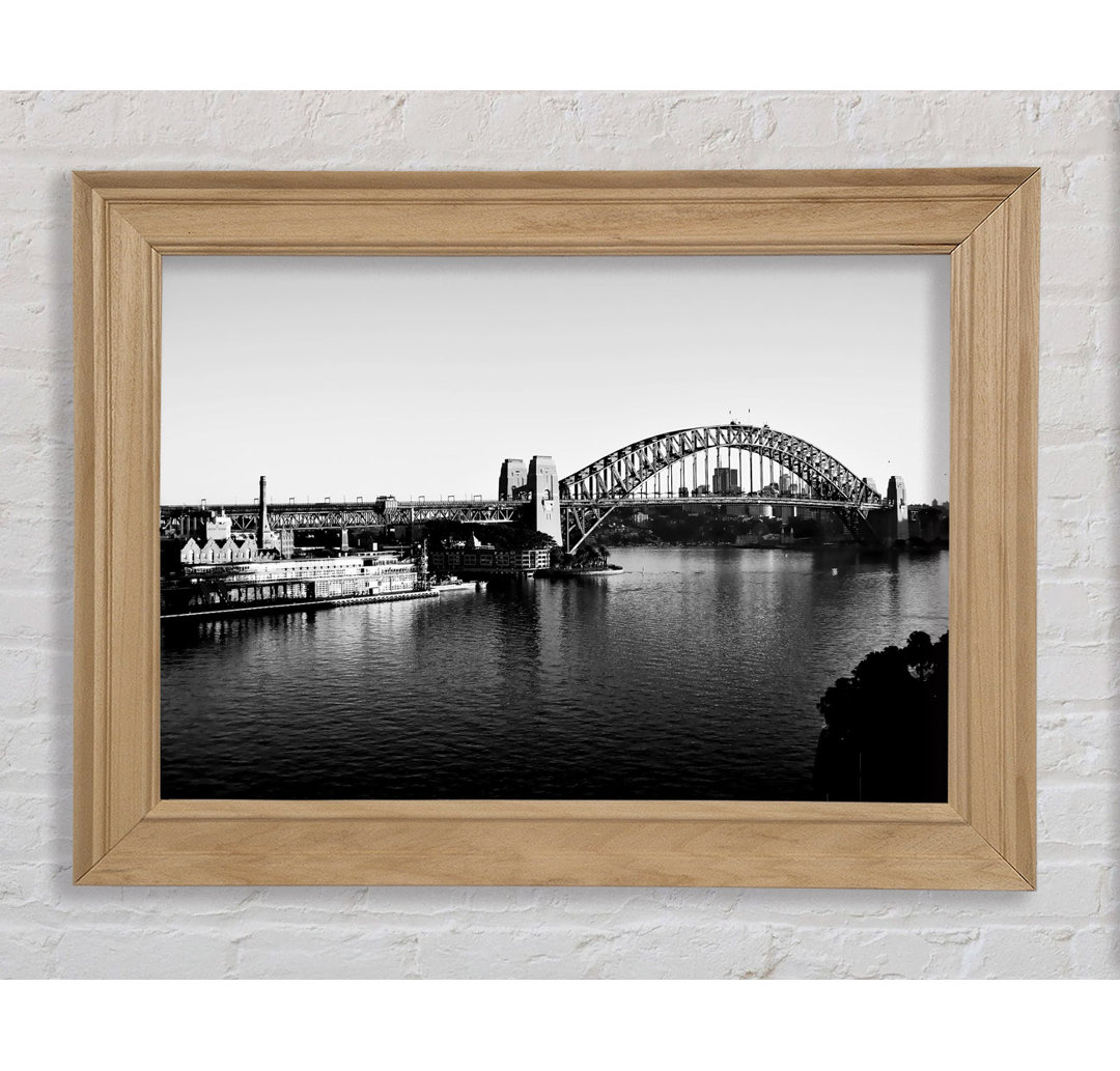 Sydney Harbour Bridge B N W Gerahmter Druck