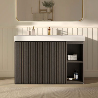 48" Single Bathroom Vanity with Solid Surface Top