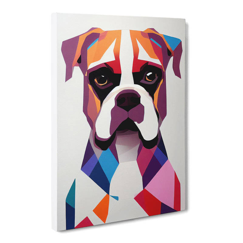 CAN-V0523-289X Boxer Dog Abstract - Wrapped Canvas Print, 60cm H x 40cm W