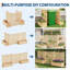 3-Panel Wooden Privacy Screen with Planter Box, 84x99cm Outdoor Fence, Decorative Cover for AC Units, Trash Cans & Pool Pumps for Patio and Backyard