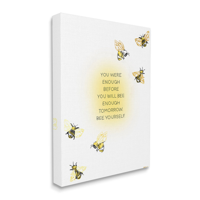 «Bee Yourself» par Amelia Noyes, H 20 po x l 16 po x P 1,5 po, Giclée encadrée noir minuit