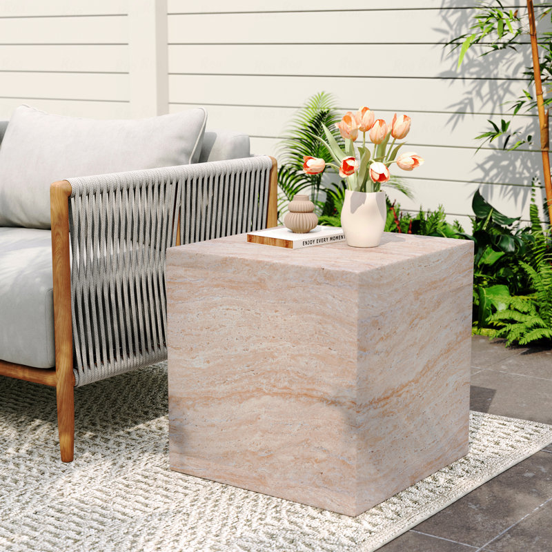Table d'appoint de patio en béton d'extérieur / d'intérieur
