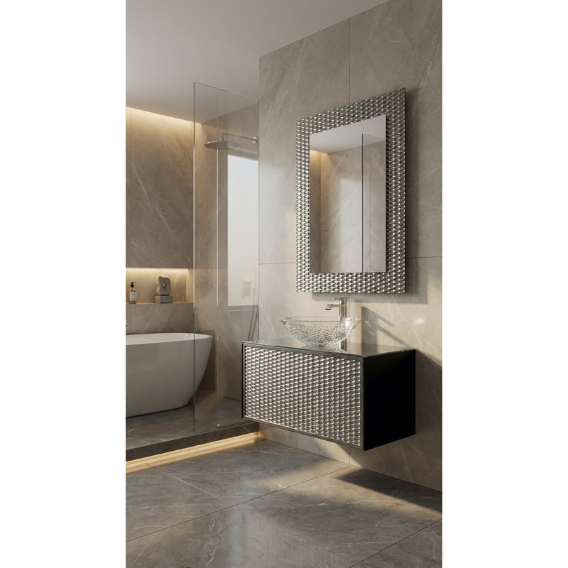 Ensemble de meuble-lavabo mural simple 32 po Zelie Glow