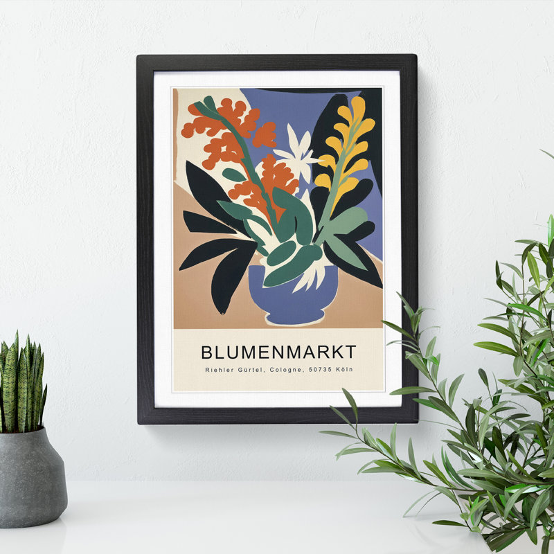 Cologne Flower Market Exhibition No.2 1 Piece Single Picture Frame Wall Art, 34cm H x 25cm W x 2cm D