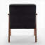 Pour salon supplémentaire | Fauteuil d'appoint compact, revêtement en velours avec cadre en bois massif noir mat-326864918