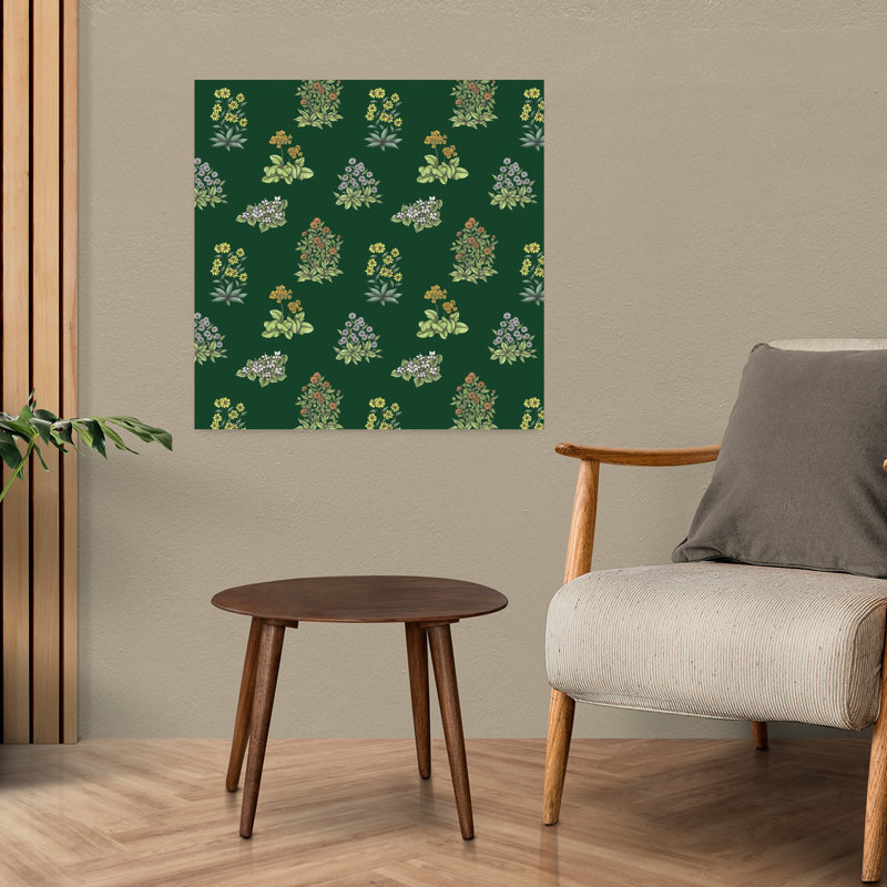 Art contemporain, art floral rétro, H 24 po x l 24 po