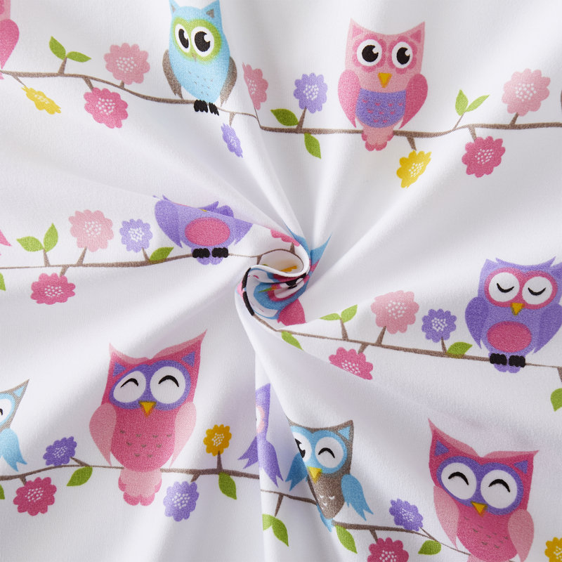 Ensemble de draps en microfibre pour enfants, Twin, Hiboux