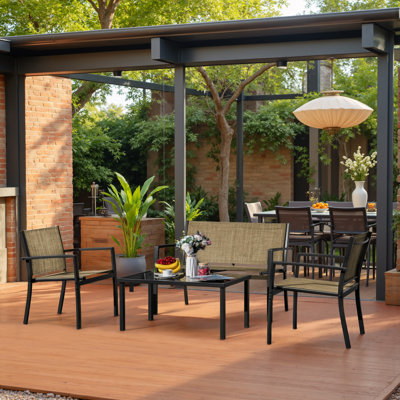 Onika 4 Piece Patio Conversation Set