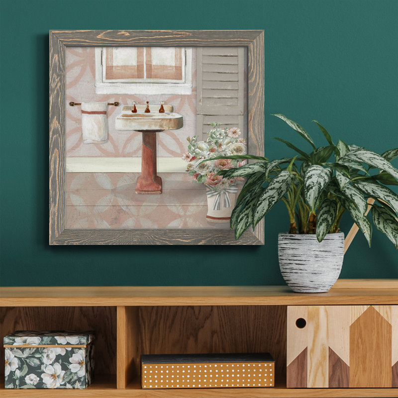 «Bless This Home Greenery», reproduction carrée sur toile, Encadré gris, H 17 po x l 17 po x P 1,5 po