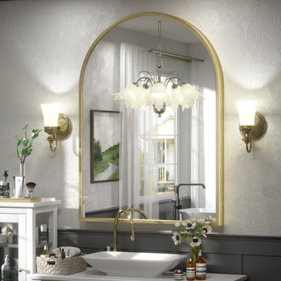 Amara Tempered Glass and Aluminum Alloy Framed French Cleat Mounted Wall Mirror with 5-Year Warranty