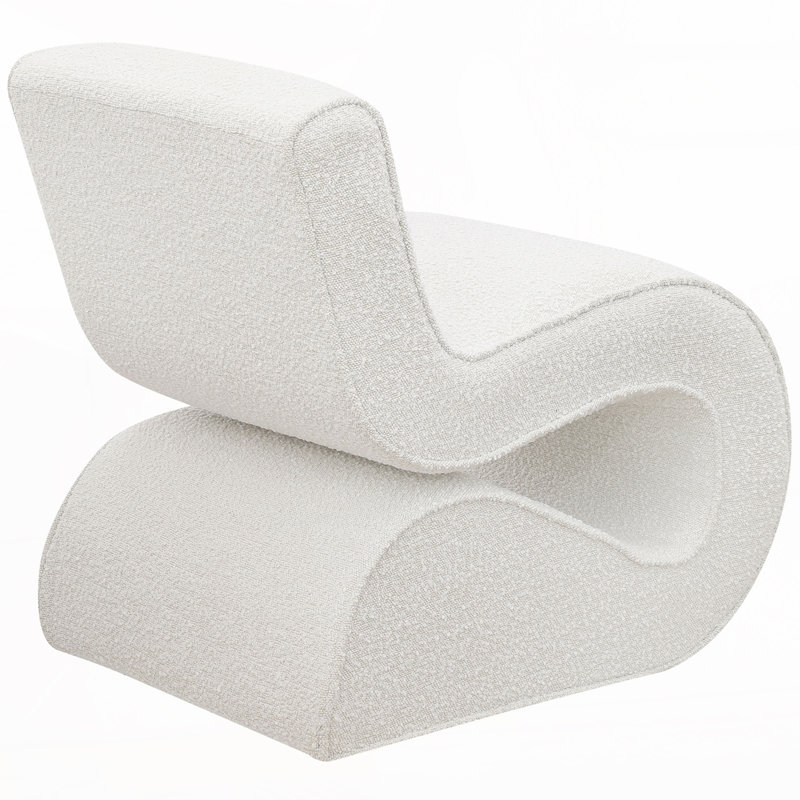 Chaise courbée sans accoudoirs Boucle, Blanc