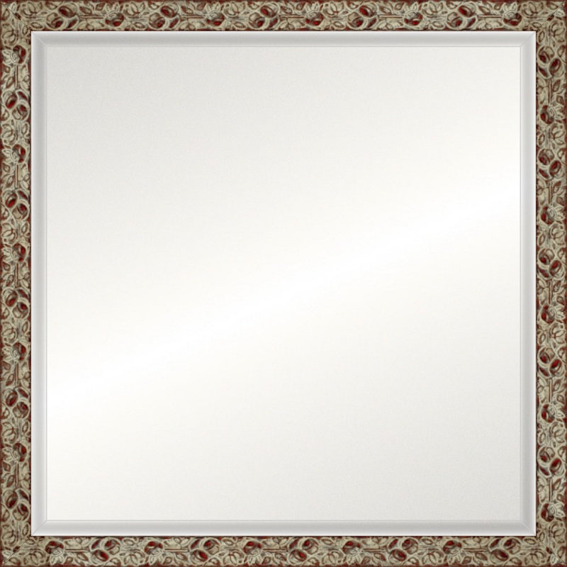Decorative Marrakesh Mirror, Square 18.75" x 18.75", Non-Beveled, Marrakesh Ivory