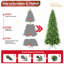 Arbre de Noël mince, 1396 pointes, branches en PE + PVC, conception à charnières pour une installation facile, support en métal stable, idéal pour les coins et les petits espaces-137219730-137219739