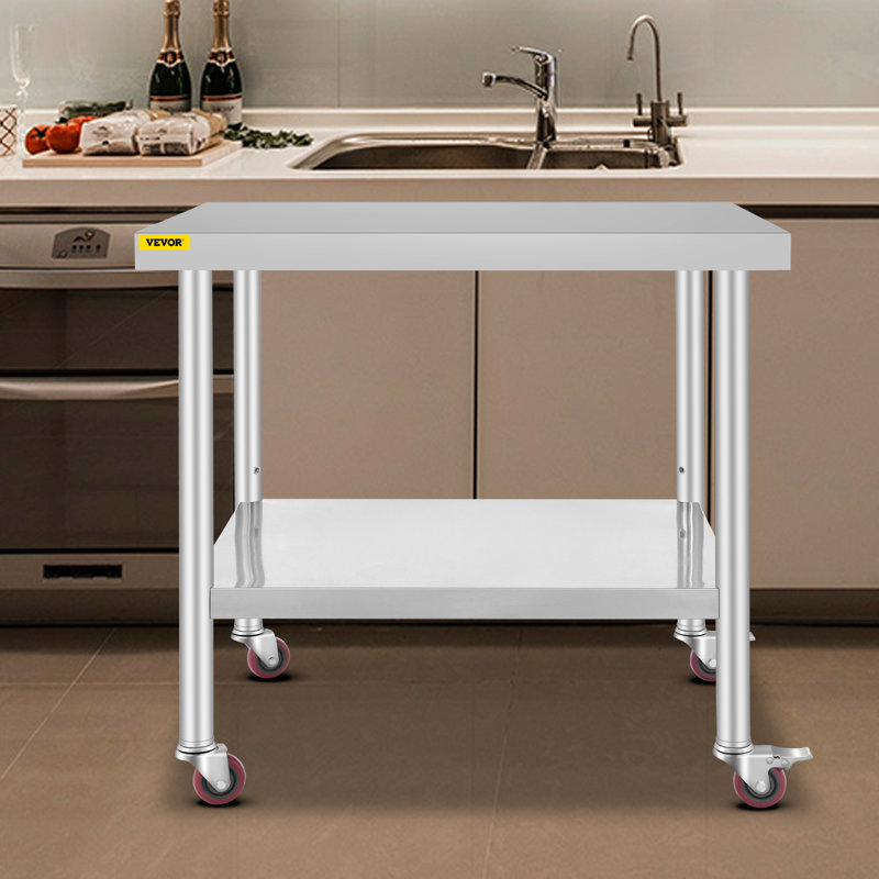 VEVOR No Style Steel Adjustable Work Table, 34" H x 36" L x 30" W