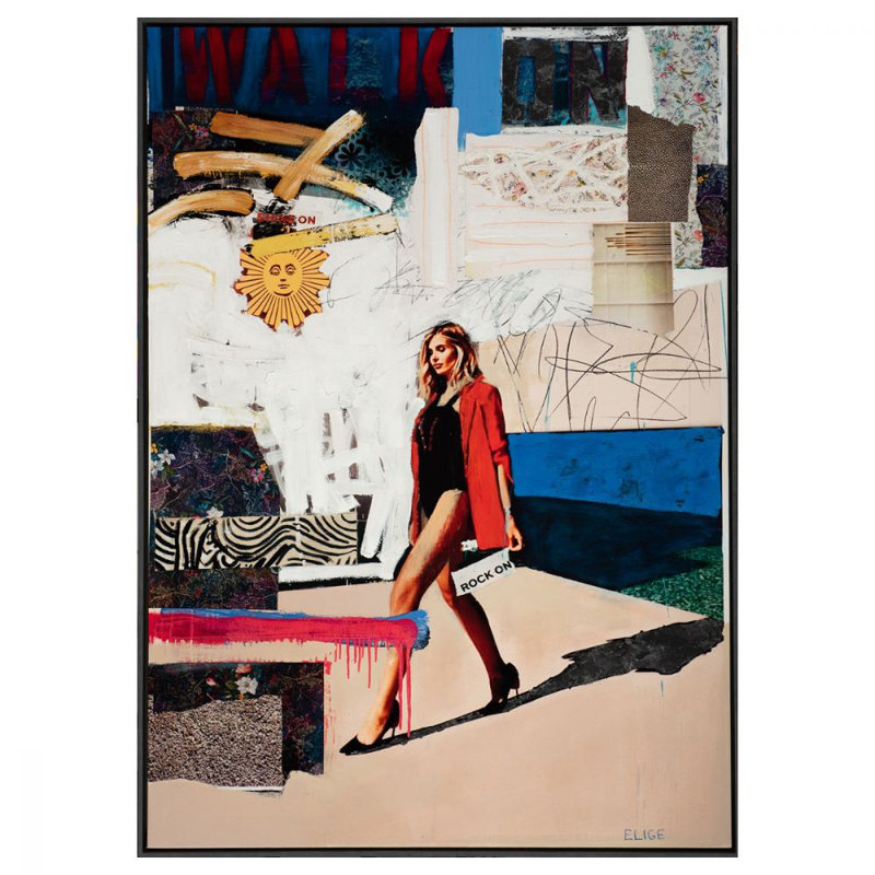 Shine on by Elige - Picture Frame Mixed Media Artwork Print on Canvas, 59.75" H x 42.75" W, Black Floater Framed