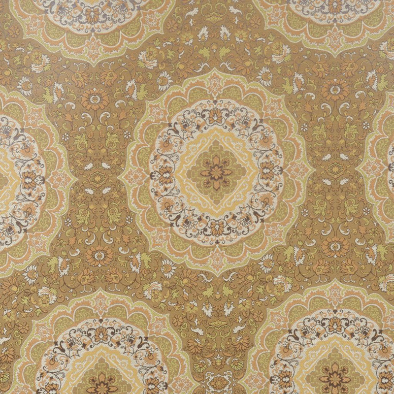Allure Medallion Fabric, Green/Brown