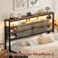  Wood Headboard with Led Lights & Charging Station-1517237044-1517237065