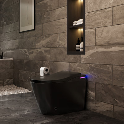 Toilette intelligente conforme ADA avec réservoir intégré, couvercle à ouverture / fermeture automatique, lavage de bidet et désodorisant