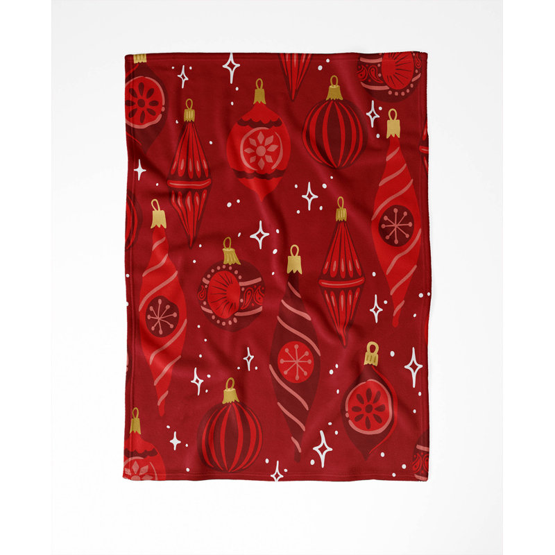 Jeté Ornaments, Rouge, L 60 po x l 50 po