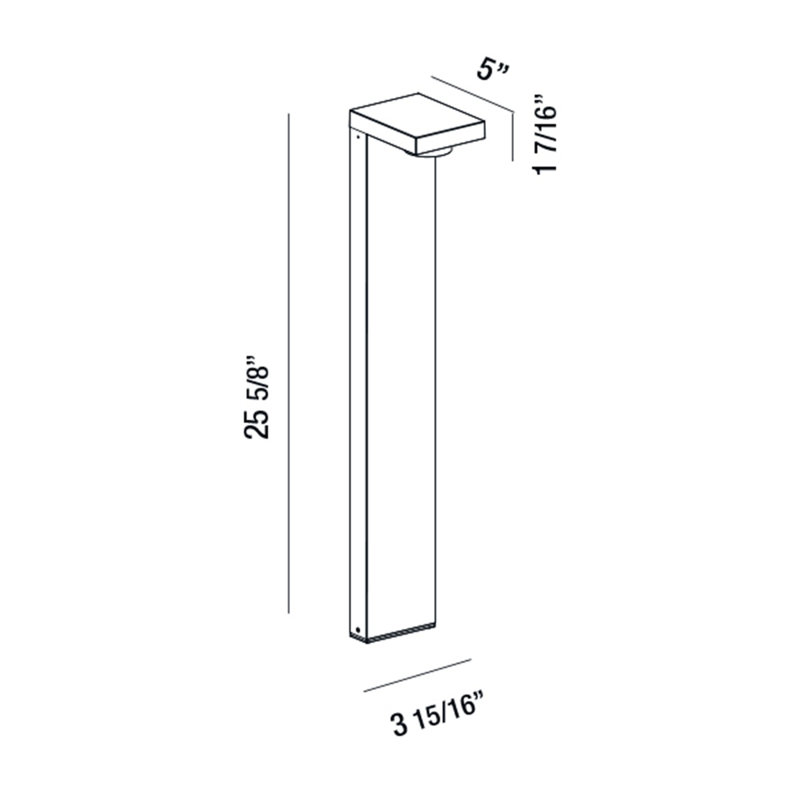 Borne d'éclairage DEL 26 po Pallito, 1 x 7 W, noire