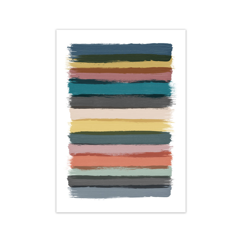 Multicolour Brush Strokes Original - Print, No Frame, 30cm H x 21cm W x 1cm D