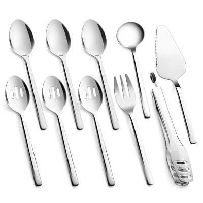 Large Hostess Serving Utensils Set, Stainless Steel Utensils