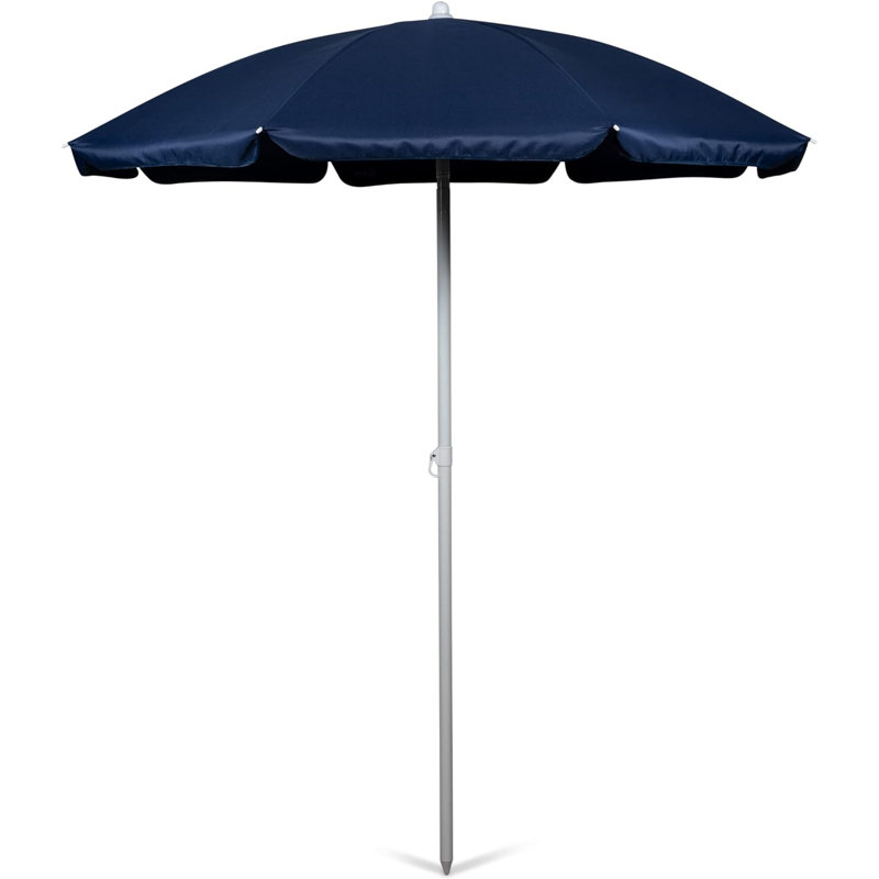 Chaise de plage avec parasol Edwin, Bleu marine