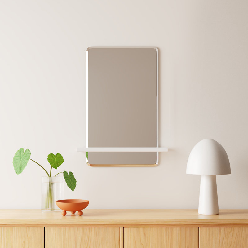 Donato NA Mirror with Shelves, White