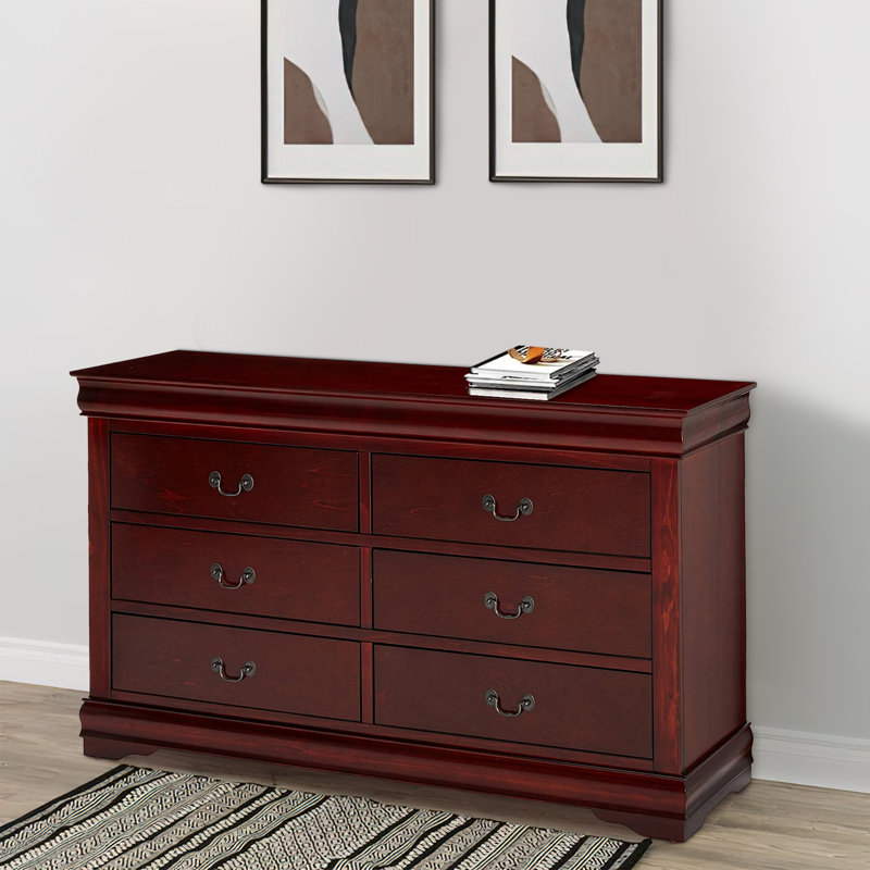 Commode double 6 tiroirs Edgewater, Brun