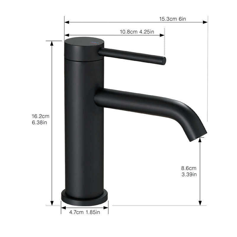 Robinets de lavabo de salle de bain économiseurs d'eau, poignée simple en acier moderne pour meuble-lavabo