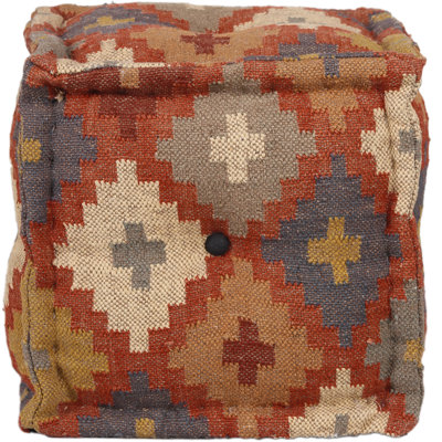 Bowersville Upholstered Wool Ottoman