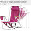 Chaise de plage pliante, chaise de camping pliable à 4 positions avec porte-gobelet et accoudoirs en bois, rose