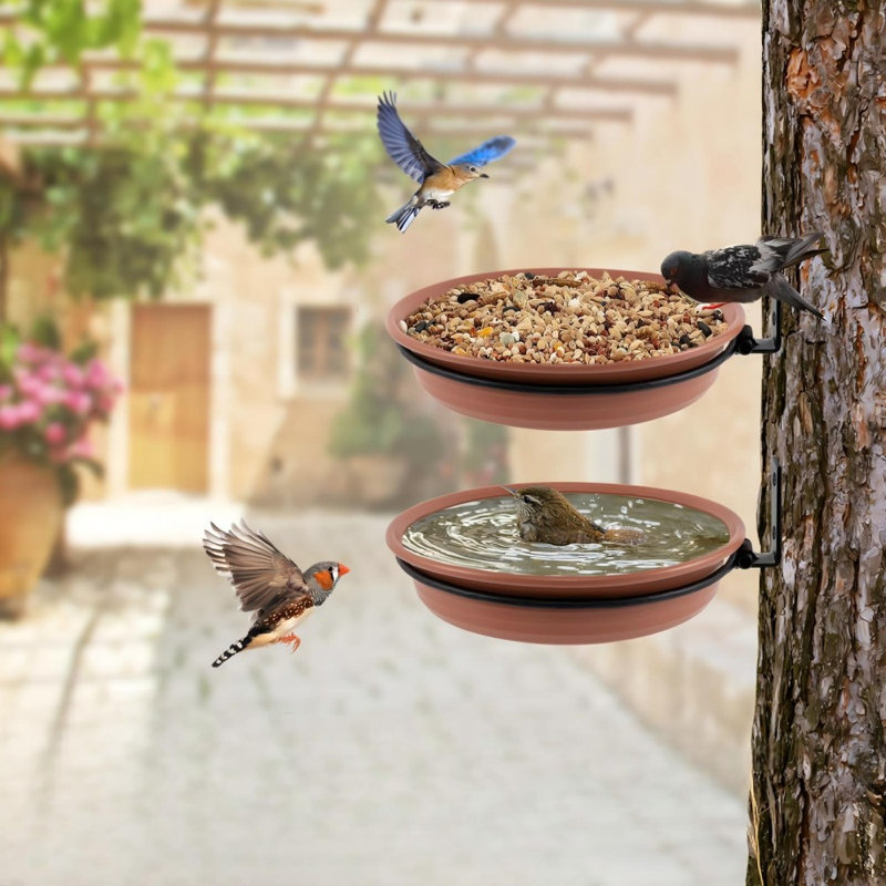 Plateau d'alimentation 8,3 pouces en polypropylène 2 pièces brun avec motif pliable