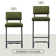 Ambrine Low Back Tufted Velvet Upholstered Counter/Bar Stool with Steel Sled Frame