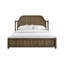 Très grand lit à panneau très grand fini en couleur amande, fabriqué à partir de placages, tête de lit arquée avec moulure royale, bois massif +, profondeur 85,72 po, largeur 83 po, hauteur 60 po, lit de 212 lb, rivetage et pouces