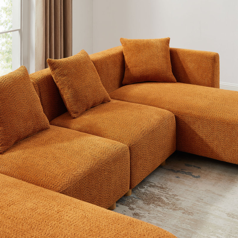 Canapé modulaire rembourré Modern, Polyester curry