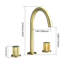 Robinet de salle de bain moderne 8 pouces - généreusement brossé, doré brossé, deux poignées avec rotation à 360 ° pour lavabo d'aspect contemporain rotatif-123061756