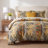 Provence Washed Linen Gold Yellow Victorian Print Shabby Elegance Duvet Cover Set with Pillow Shams-102145157