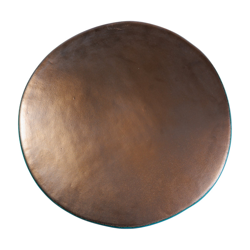 Ancaris Outdoor Round Side Table, Aquamarine Gloss