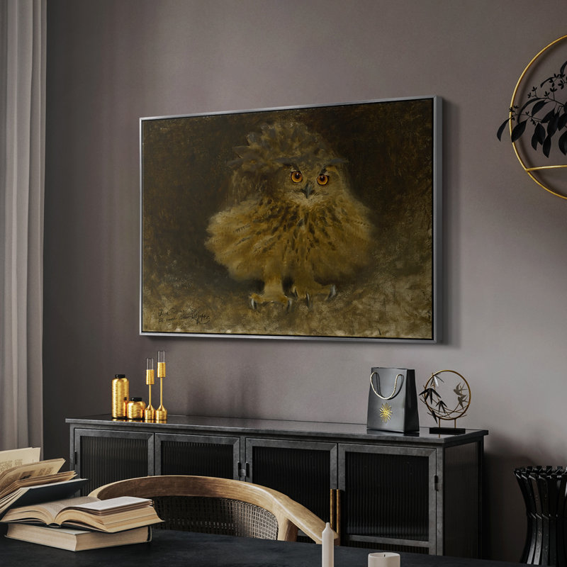 An Eagle Owl (Berguv), 1905 - Bruno Liljefors, toile tendue avec châssis, 26 x 40, Argent